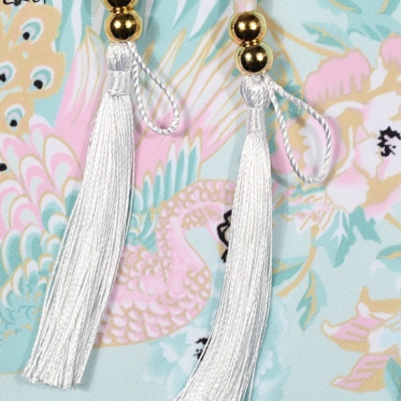 Floral Lace-Up One Piece SWIMSUIT Cloud Dancer NEW - Picture 4 of 7